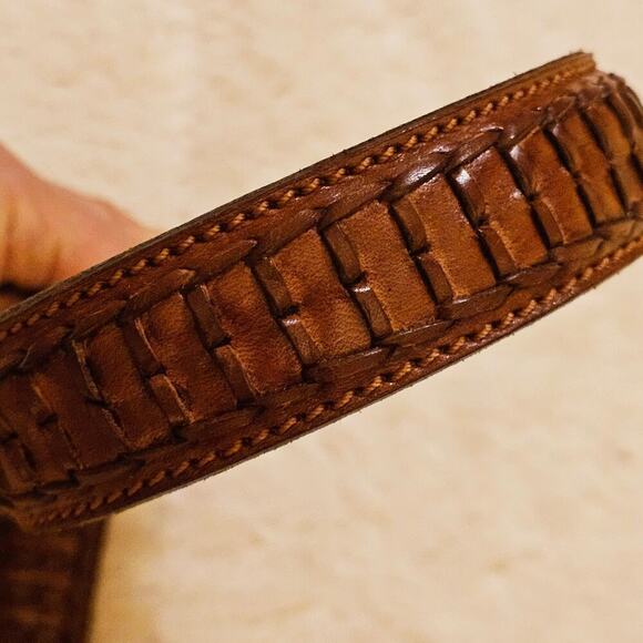 Nanni Milano Made in Italy Brown woven 80/32 belt. Artzy. Boho. Cottagecore - Picture 15 of 15